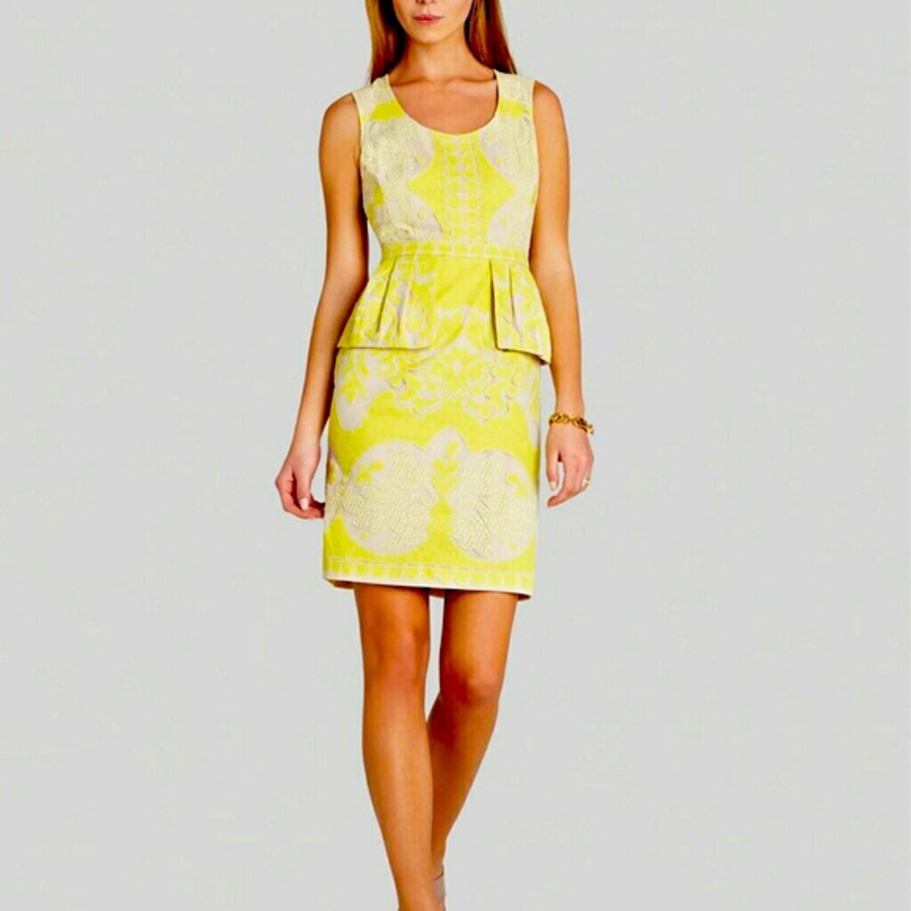 BCBGMaxAzria Etna Lace Peplum Sheath Dress Size 8